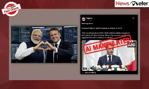 A video claiming to show French President Emmanuel Macron blaming the Indian Air Force for massive market losses to Rafale manufacturer Dassault Aviation is going viral.