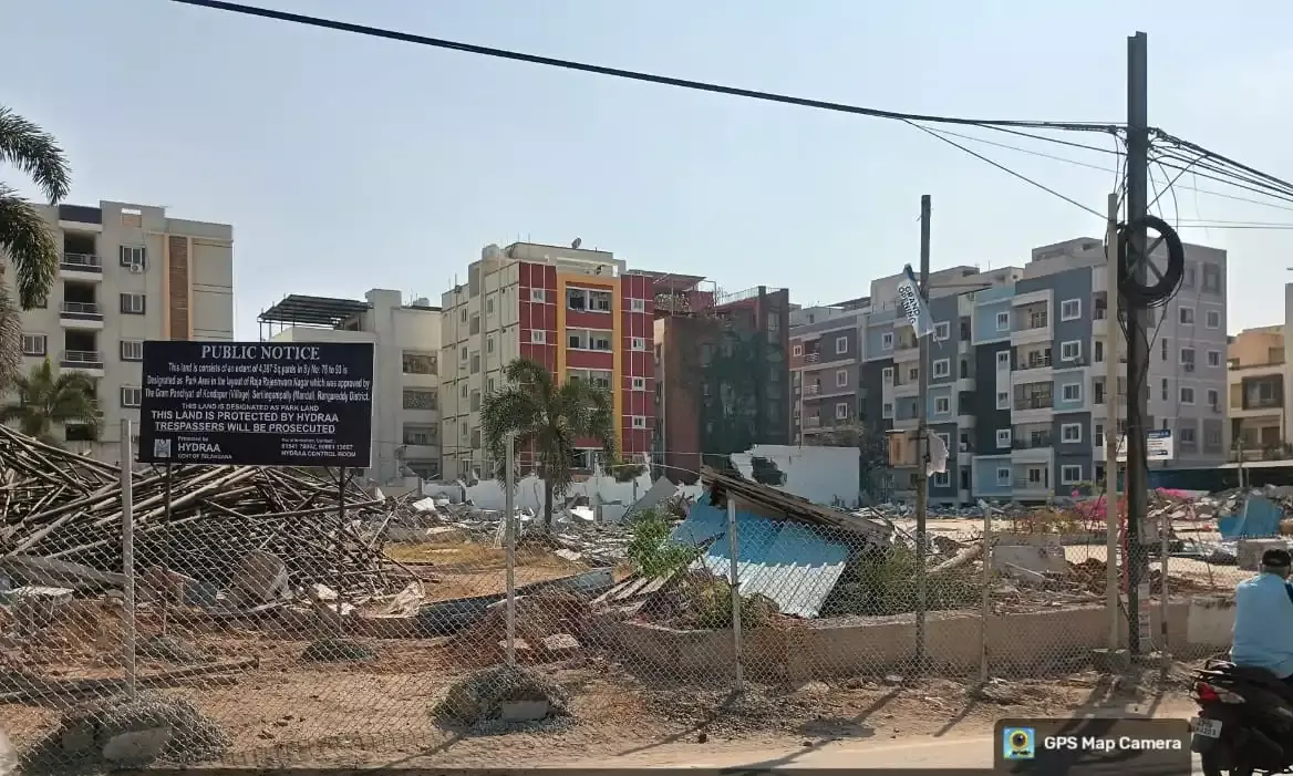 Apartment built on school land in Kondapur? HYDRAA reclaims 7 acres worth Rs 1,400 crore