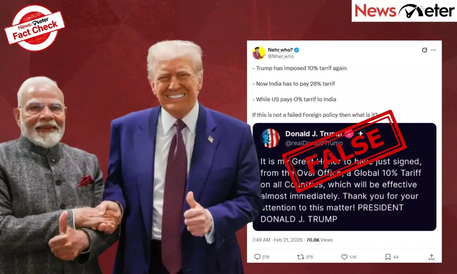 Fact Check: Donald Trump raises India’s tariff to 28%? No, claim is false