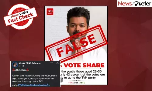 Fact Check: தவெகவிற்கு 43% இளைஞர்கள் ஆதரவு என டைம்ஸ் ஆப் இந்தியா கருத்து வெளியிட்டதா?