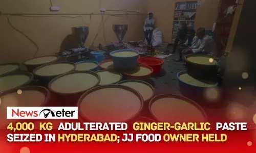 4,000 kg adulterated ginger-garlic paste seized in Hyderabad; JJ food owner held