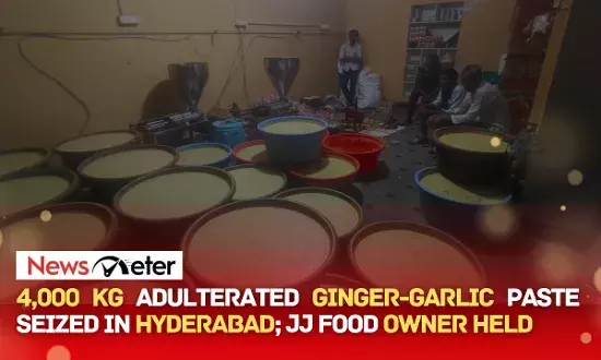 4,000 kg adulterated ginger-garlic paste seized in Hyderabad; JJ food owner held