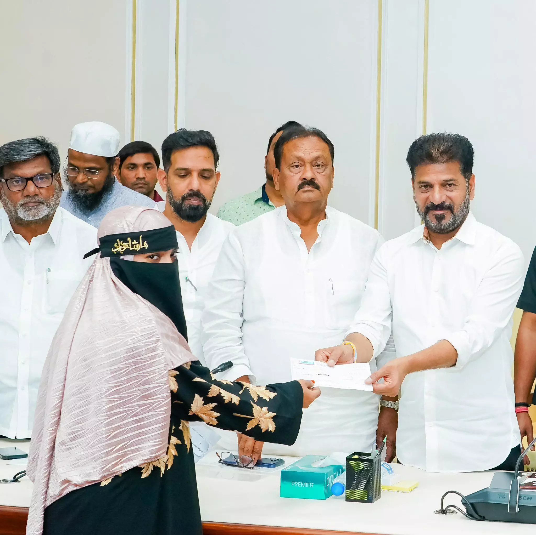 Telangana CM Revanth Reddy distributes ₹5 lakh ex-gratia to 44 Madina bus tragedy victims’ families Telangana CM Revanth Reddy distributes ₹5 lakh ex-gratia to 44 Madina bus tragedy victims’ families