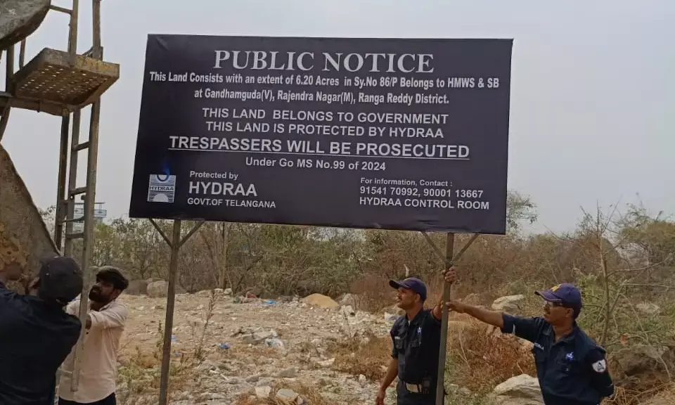 HYDRAA reclaims Rs 600 crore govt land in Rangareddy meant for sewage plant; encroachments cleared