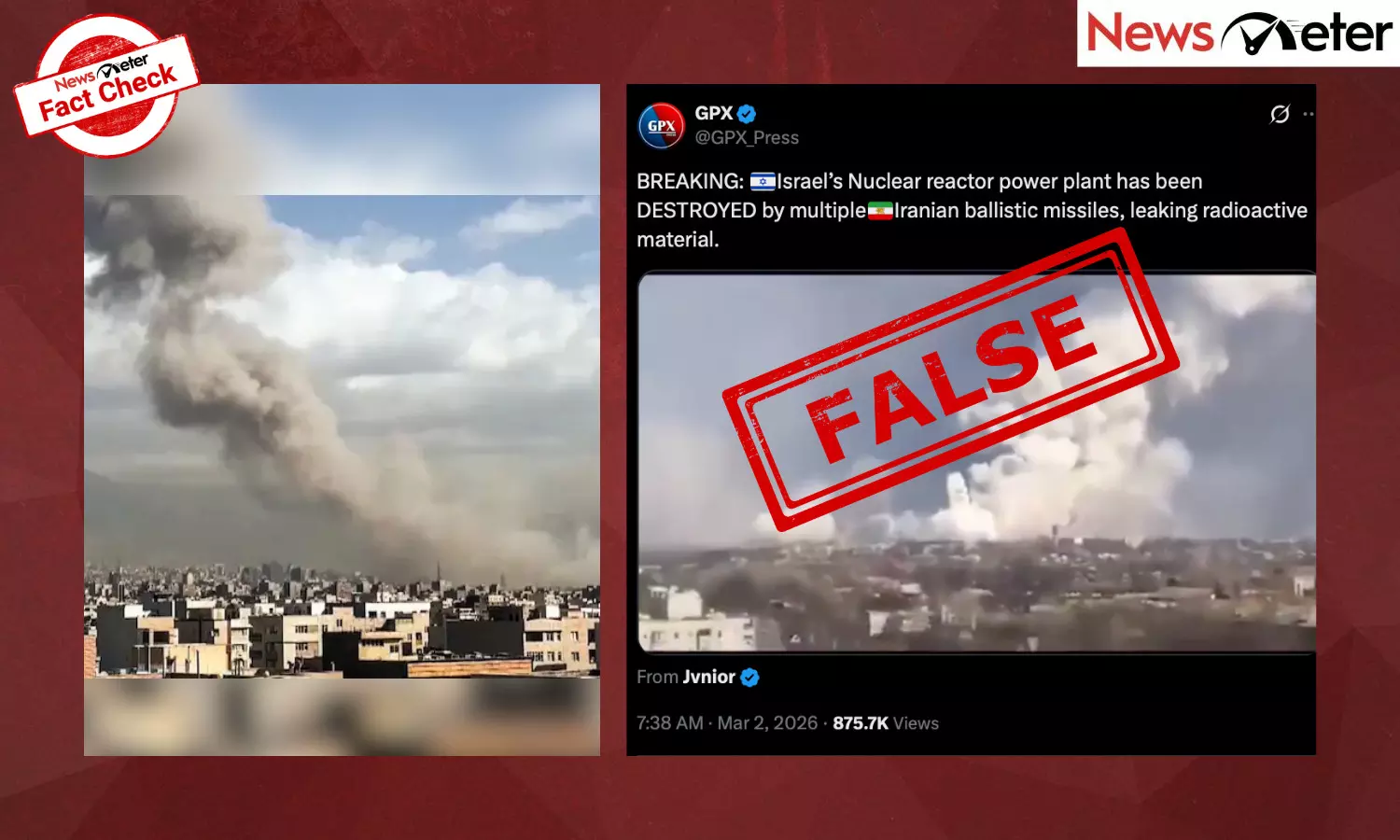A video claiming to show explosions at Israel’s nuclear reactor following Iranian missile strikes is being widely shared. A video claiming to show explosions at Israel’s nuclear reactor following Iranian missile strikes is being widely shared.
