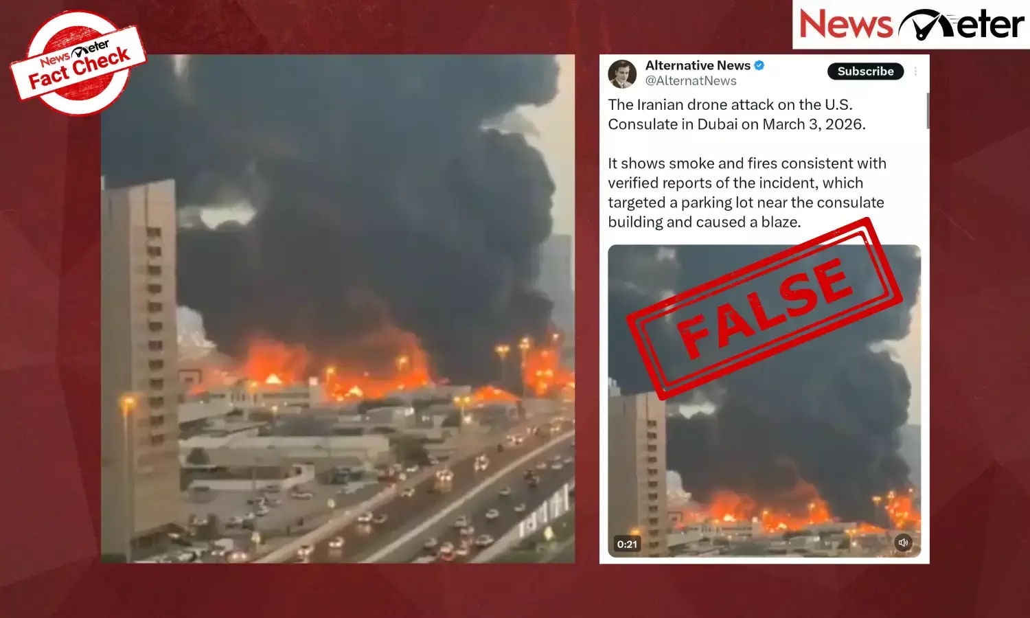 Fact Check: Massive fire at US consulate in Dubai after drone attack? No, video is old