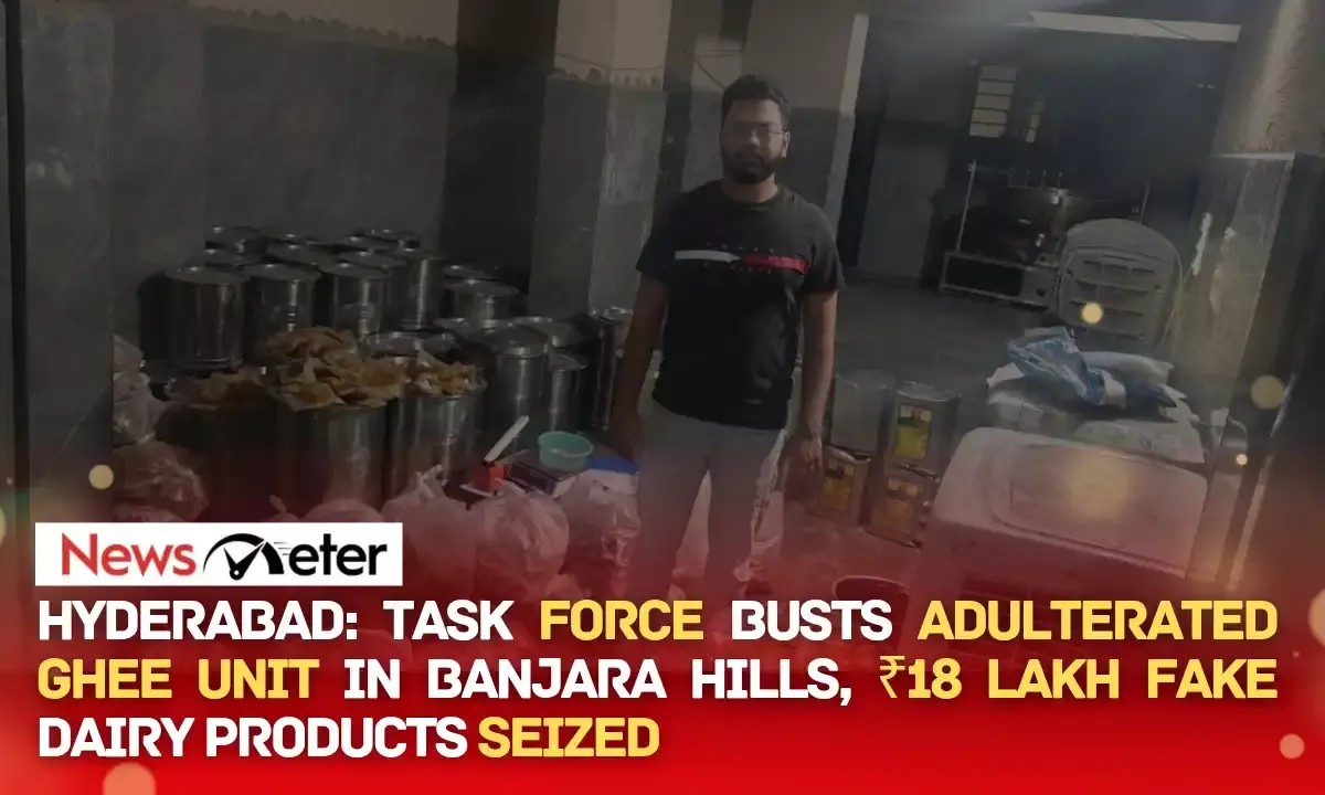 Hyderabad: Task Force busts adulterated ghee unit in Banjara Hills, ₹18 lakh fake dairy products seized