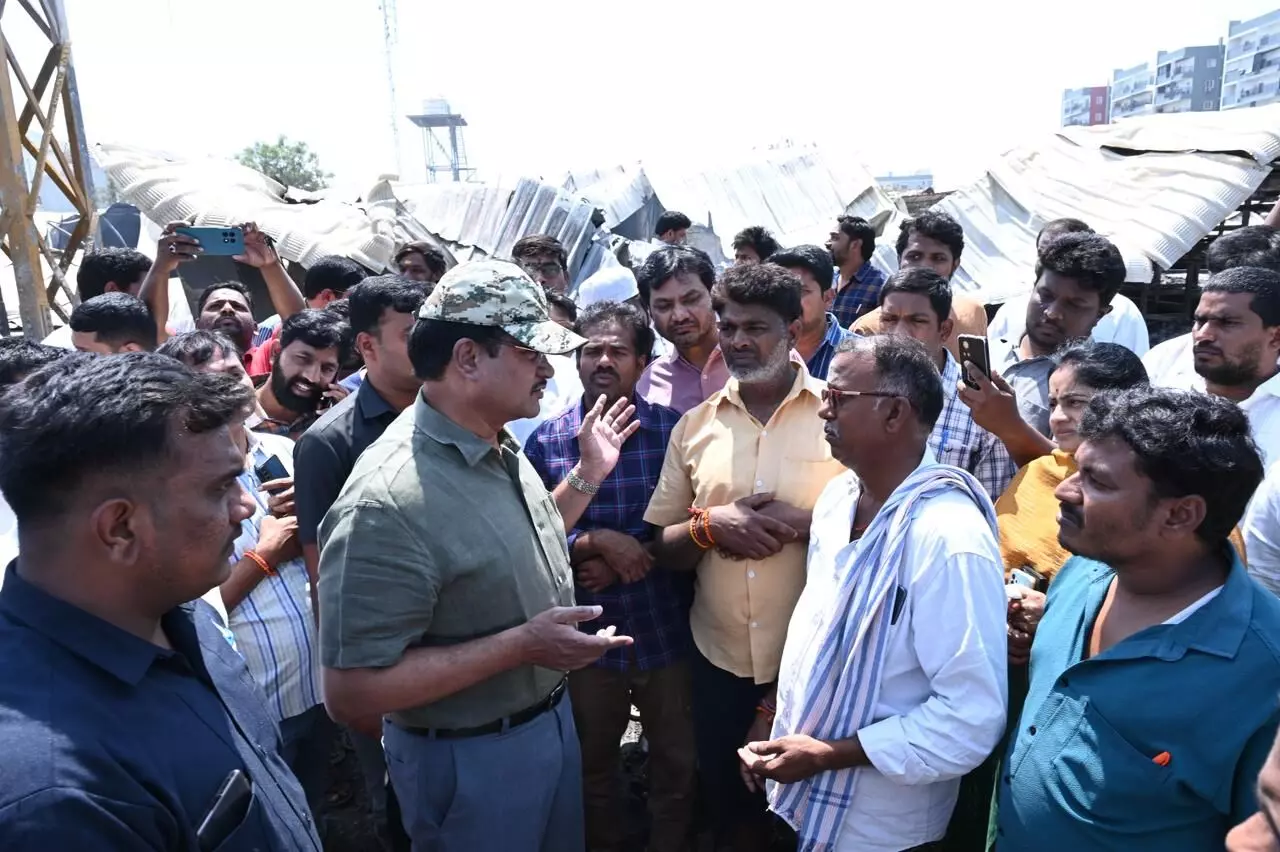 22 furniture shops gutted in Bachupally fire; HYDRAA chief Ranganath asks shop owners to be alert 22 furniture shops gutted in Bachupally fire; HYDRAA chief Ranganath asks shop owners to be alert