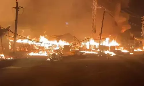 Hyderabad: Fire engulfs furniture shops at Bachupally; property worth ₹5 Cr lost
