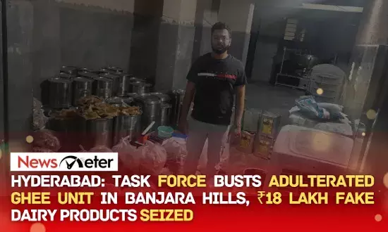 Hyderabad: Task Force busts adulterated ghee unit in Banjara Hills, ā¹18 lakh fake dairy products seized Hyderabad: Task Force busts adulterated ghee unit in Banjara Hills, ā¹18 lakh fake dairy products seized