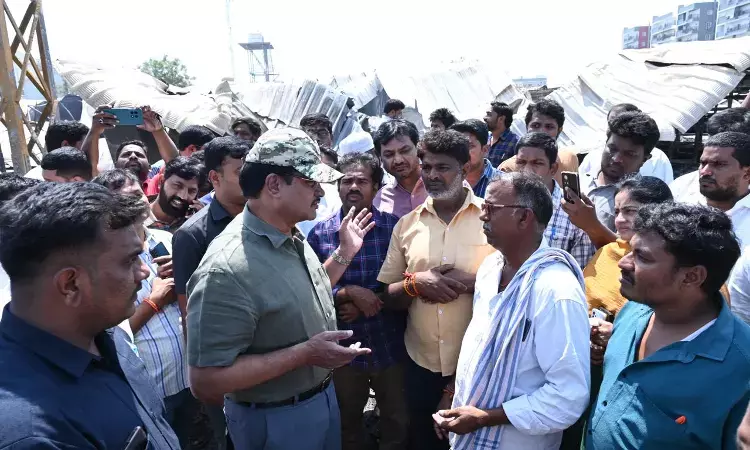 22 furniture shops gutted in Bachupally fire; HYDRAA chief Ranganath asks shop owners to be alert 22 furniture shops gutted in Bachupally fire; HYDRAA chief Ranganath asks shop owners to be alert