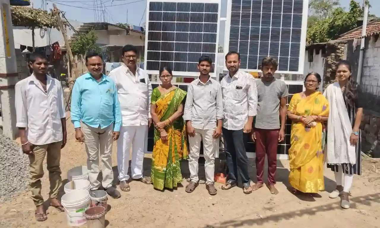 In Mancherial, residents come together to install solar high-mast lights