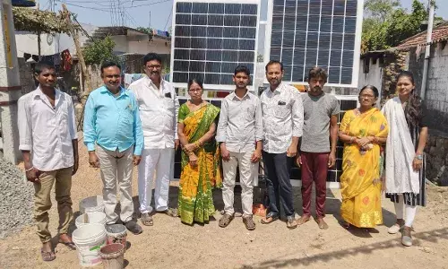 In Mancherial, residents come together to install solar high-mast lights