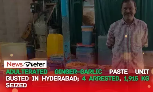 Adulterated ginger–garlic paste unit busted in Hyderabad; 4 arrested, 1,915 kg seized