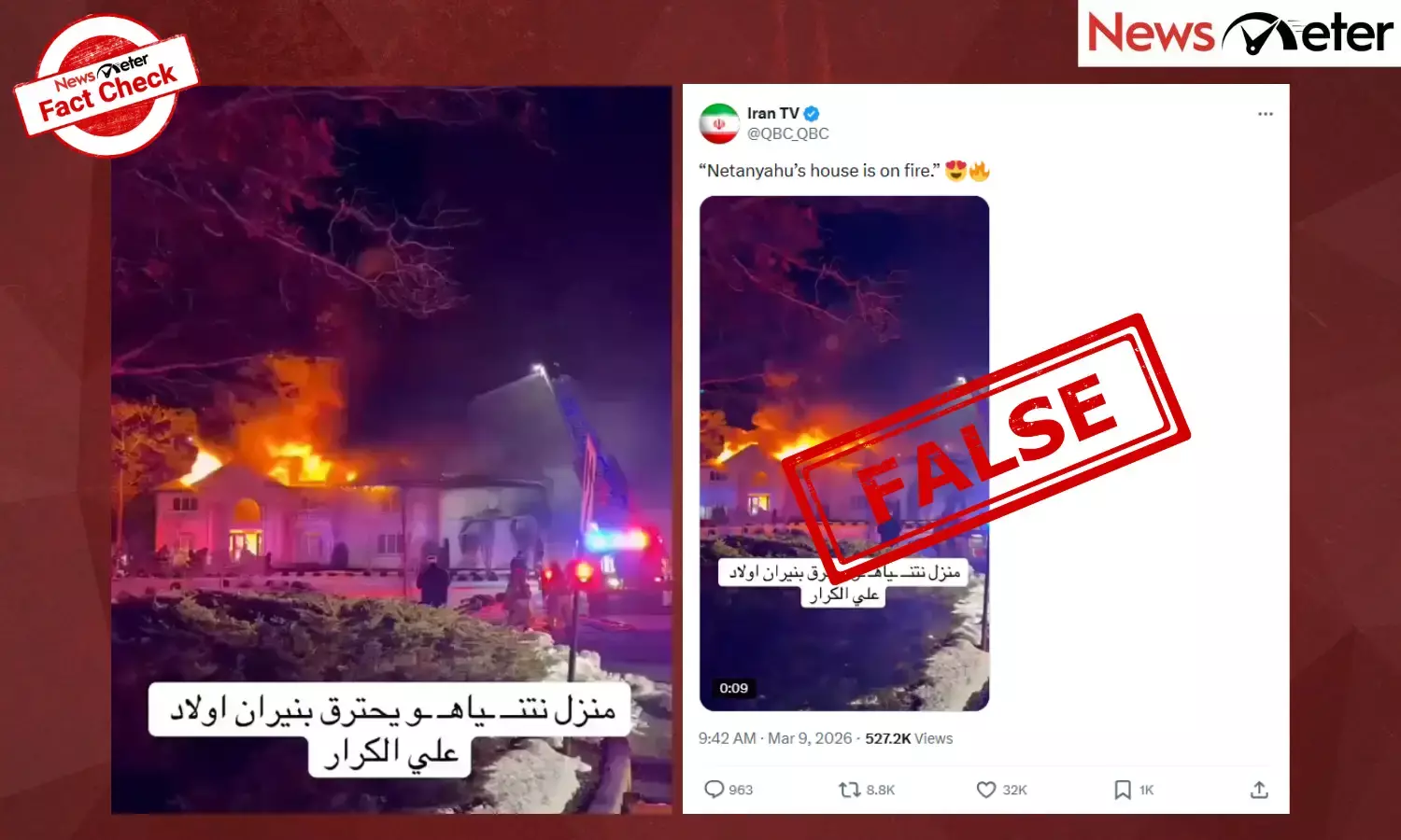 Fact Check: Netanyahu’s house on fire? No, old US house fire video goes viral