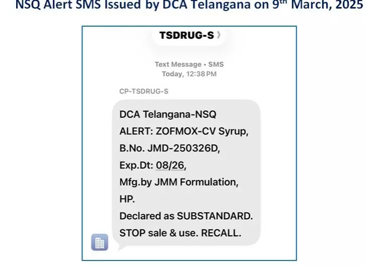 Telangana DCA launches SMS alerts to crack down on substandard drugs Telangana DCA launches SMS alerts to crack down on substandard drugs