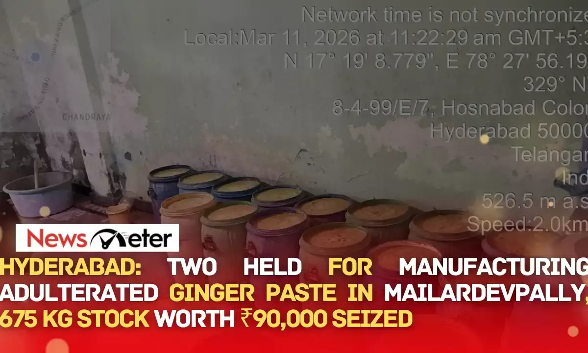 Hyderabad: Two Held for Manufacturing Adulterated Ginger Paste in Mailardevpally, 675 Kg Stock Worth ₹90,000 Seized