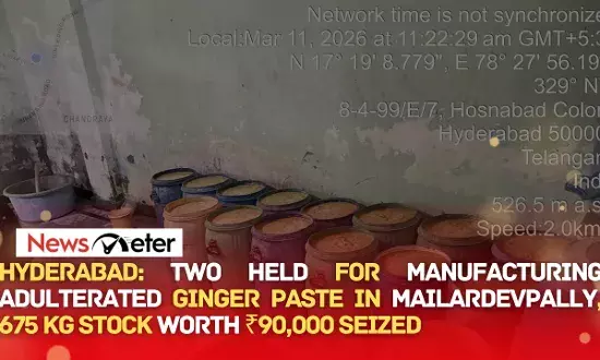 Hyderabad: Two Held for Manufacturing Adulterated Ginger Paste in Mailardevpally, 675 Kg Stock Worth ₹90,000 Seized
