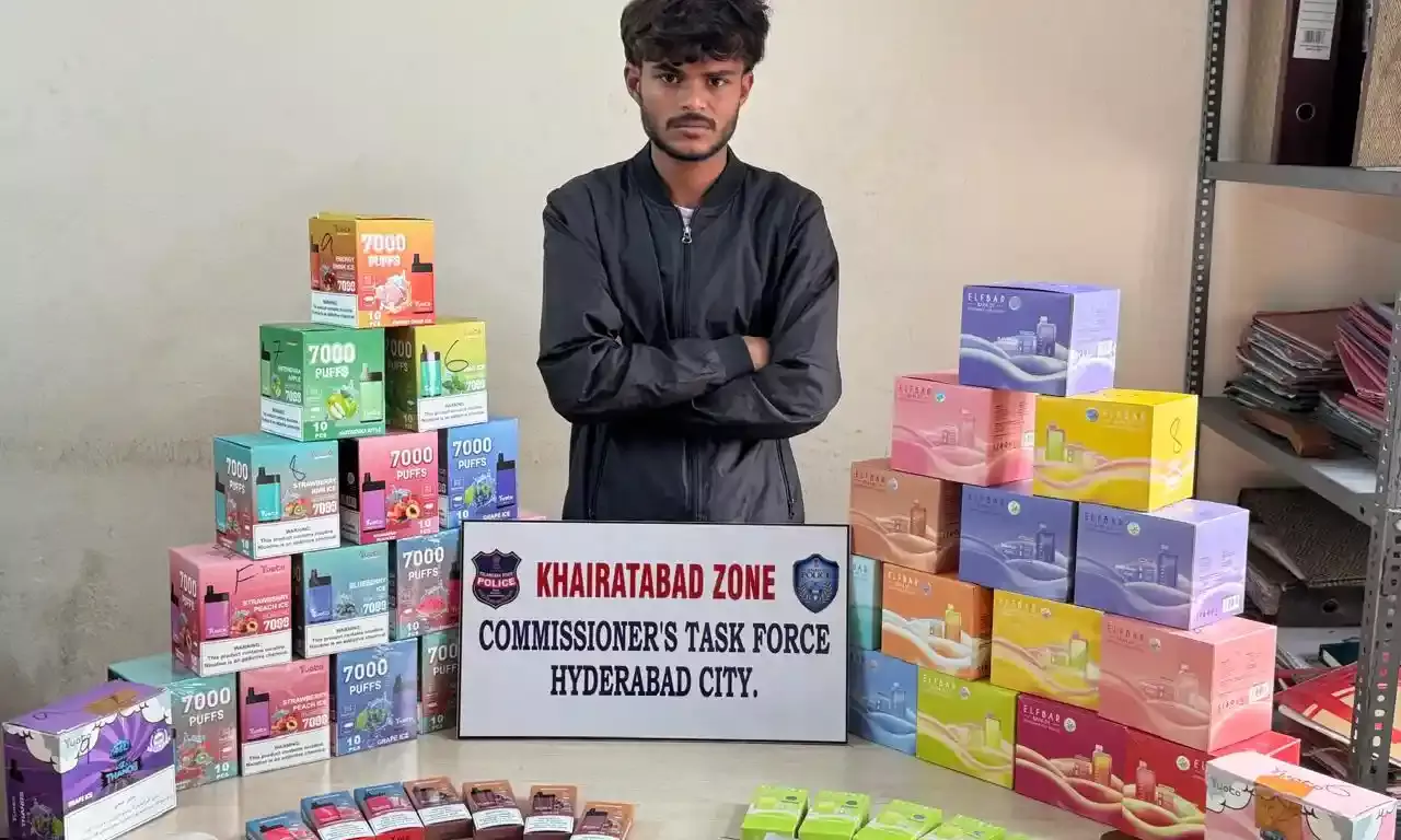 Hyderabad: E-cigarette racket busted in Lower Dhoolpet; 1 held, vapes worth ₹8.72L seized