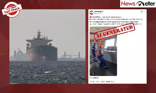 A video claiming to show Iran launching a heavy strike on an Indian oil tanker is being widely shared on social media. A video claiming to show Iran launching a heavy strike on an Indian oil tanker is being widely shared on social media.