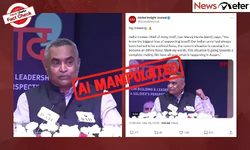 Fact Check: Former Army Chief Manoj Pande calls Indian Army an ethnic force? No, video is AI-manipulated Fact Check: Former Army Chief Manoj Pande calls Indian Army an ethnic force? No, video is AI-manipulated