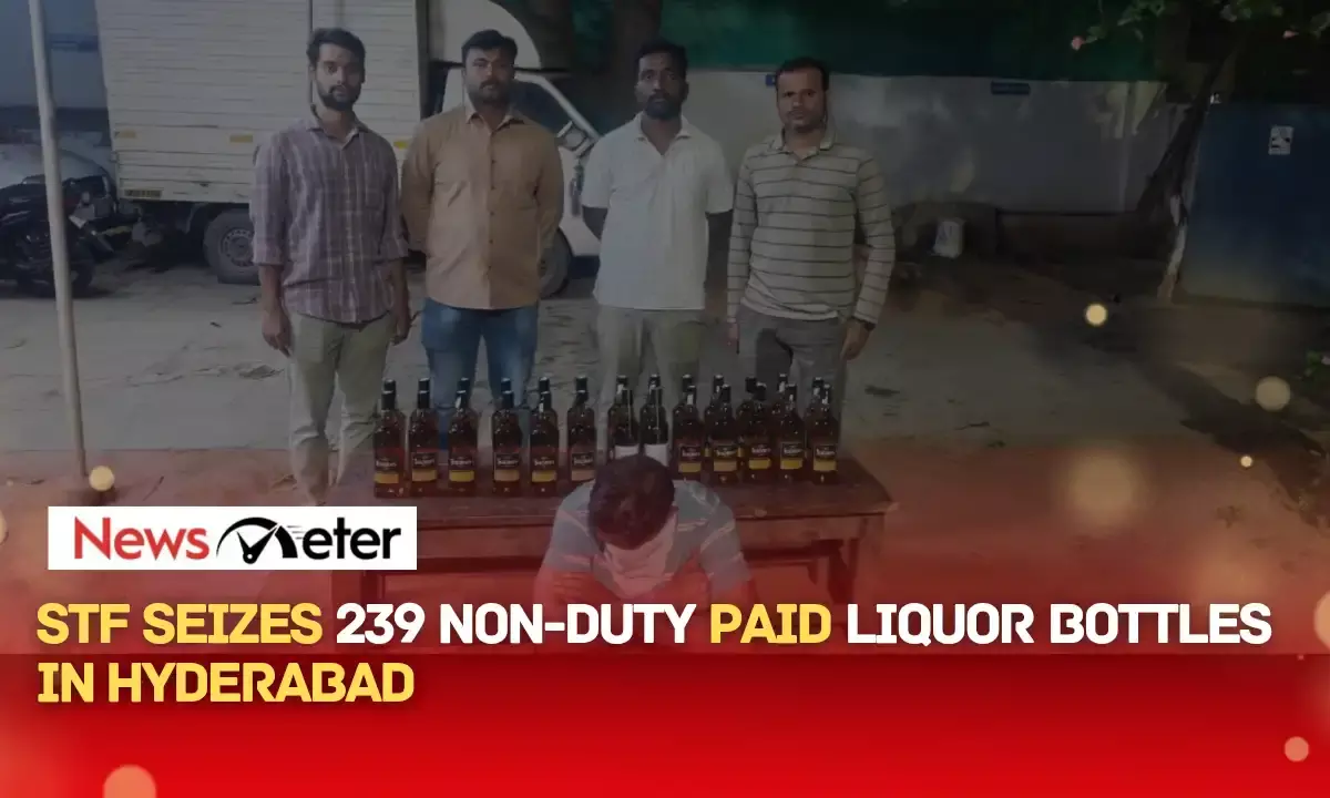 STF seizes 239 non-duty paid liquor bottles in Hyderabad
