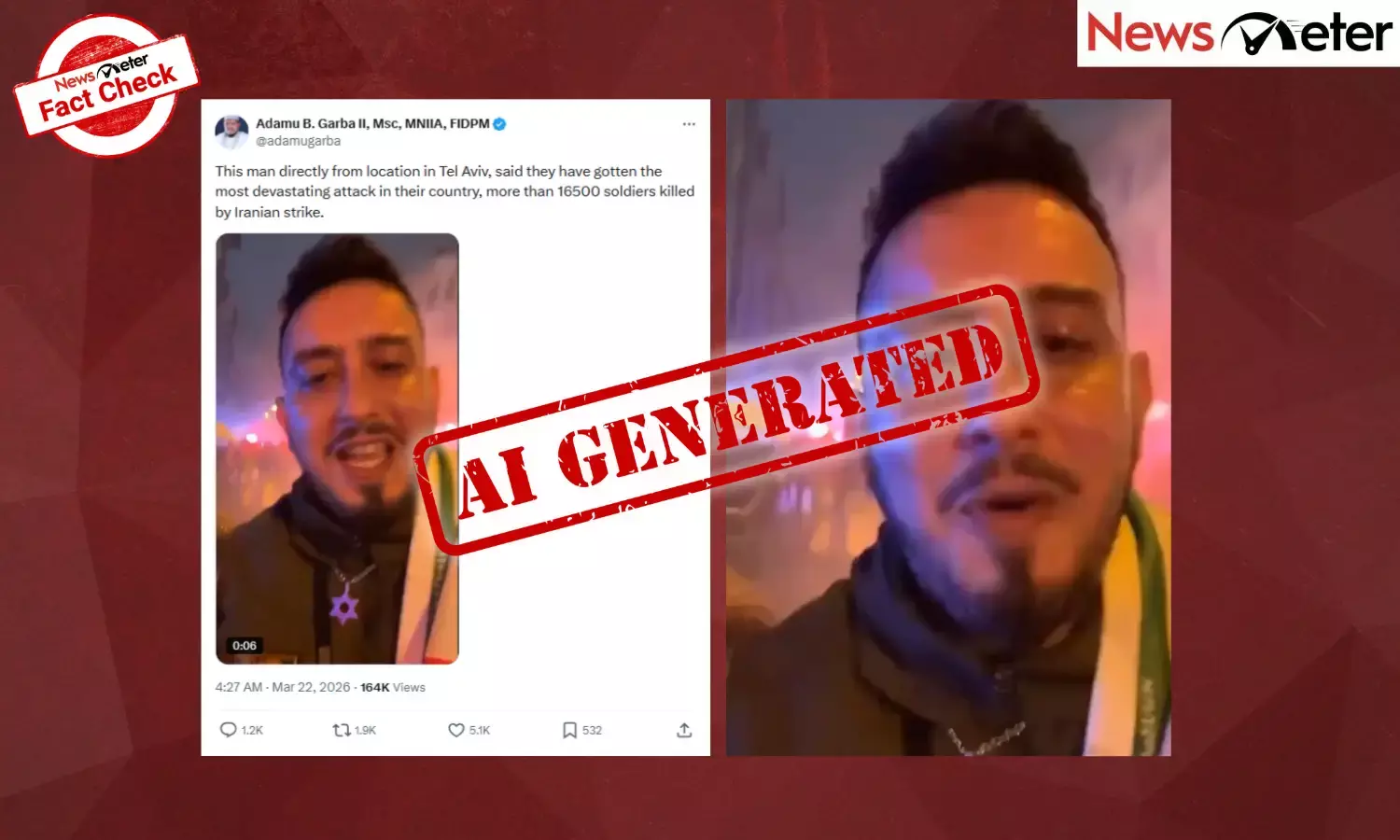 Fact Check: Iran kills 16,500 Israeli soldiers? No, AI-generated video goes viral