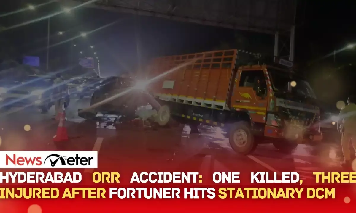 Hyderabad ORR accident: One killed, three injured after Fortuner hits stationary DCM