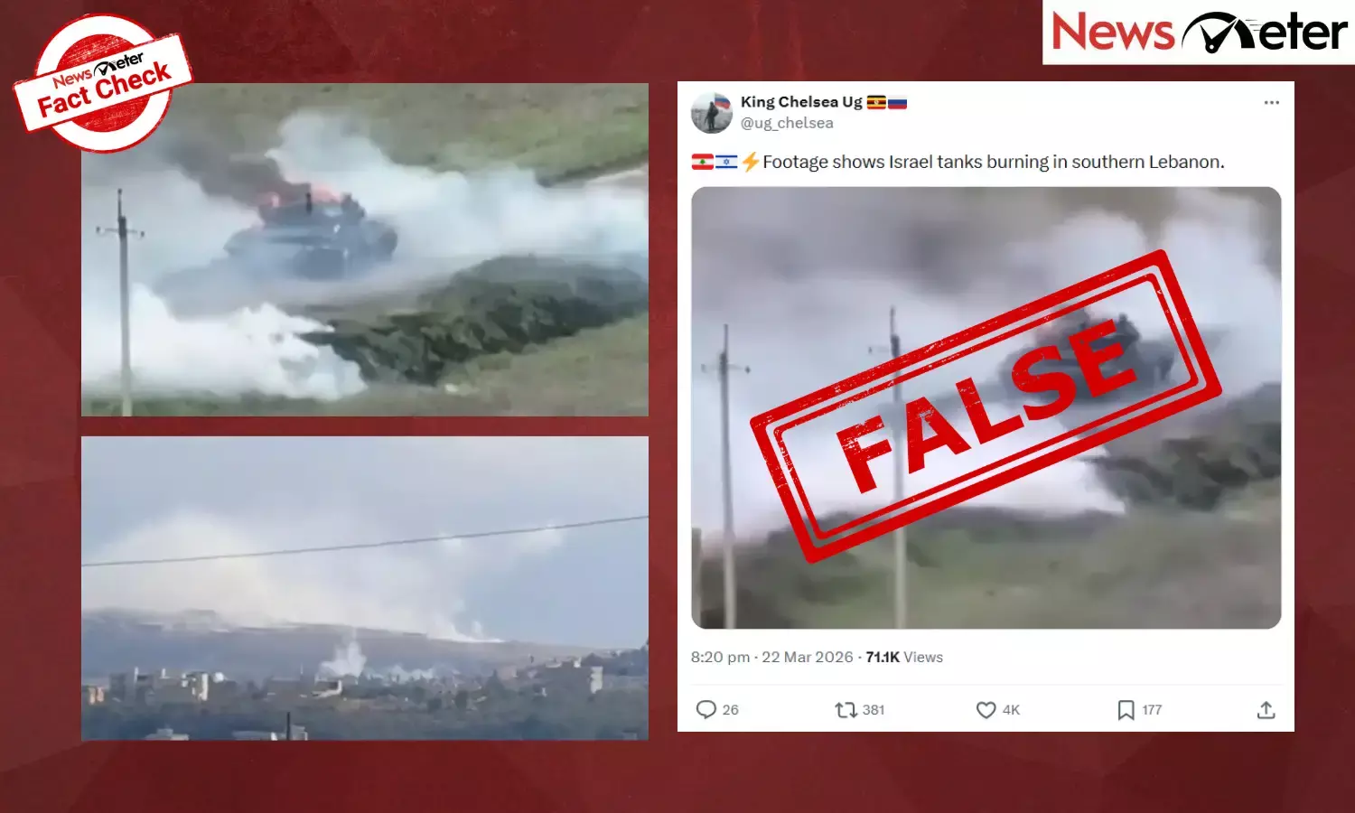 Fact Check: Israeli tanks burn in South Lebanon? No, video clips are old