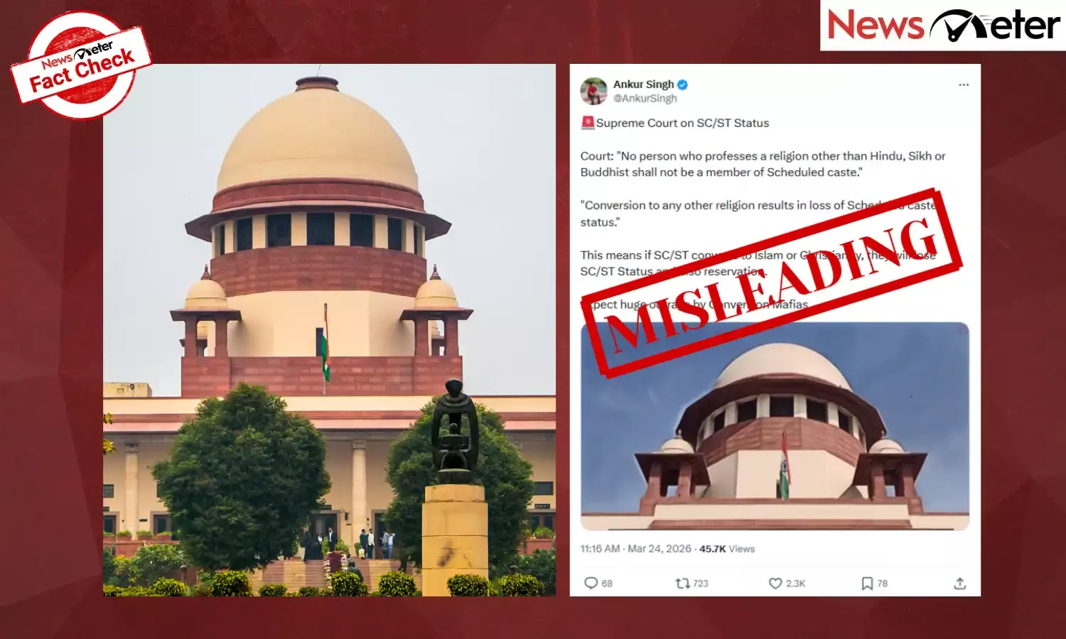 Fact Check: STs to lose reservation after religious conversion? No, here’s what Supreme Court said
