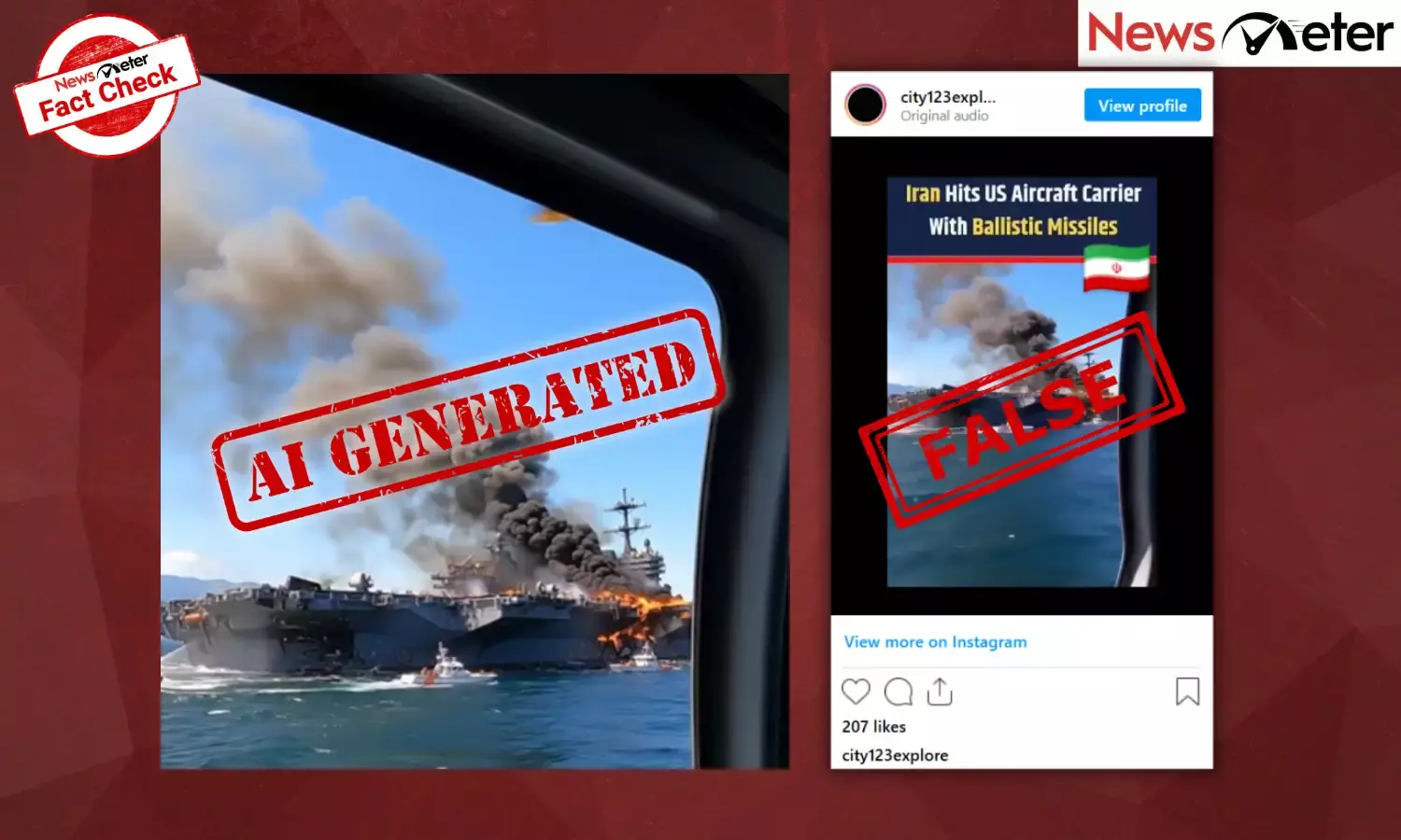 Fact Check: Iran attacks US aircraft carrier? No, video is AI-generated