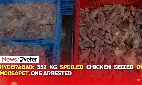 Hyderabad: 352 Kg Spoiled Chicken Seized in Moosapet, One Arrested