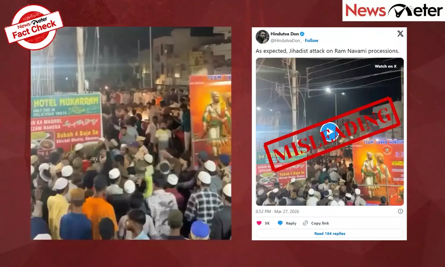 Fact Check: Hyderabad video does not show attack on Ram Navami Procession