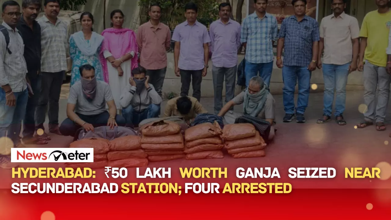 Hyderabad: ₹50 lakh worth ganja seized near Secunderabad station; four arrested Hyderabad: ₹50 lakh worth ganja seized near Secunderabad station; four arrested