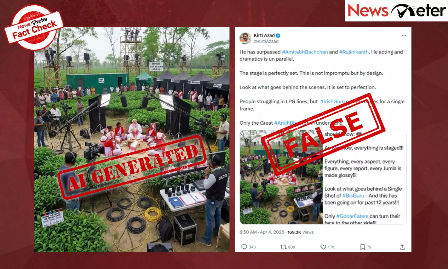 Fact Check: Modi stages tea garden visit in Assam? No, image is AI-generated Fact Check: Modi stages tea garden visit in Assam? No, image is AI-generated