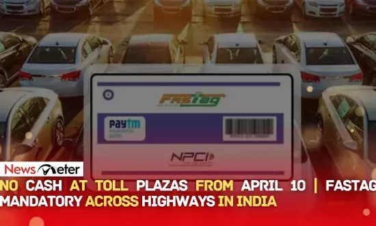 Cash payments at highway toll plazas to be discontinued from April 10 Cash payments at highway toll plazas to be discontinued from April 10