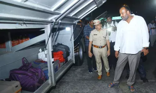 AP Transport Minister Ramprasad cracks down on unsafe buses at NH-16 toll; bus seized, 15 fined