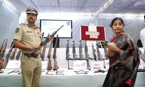 42 Maoists surrender with large cache of weapons in Telangana; PLGA ‘neutralised’, says DGP Shivadhar Reddy