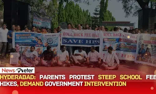 Hyderabad: Parents protest steep school fee hikes, demand government intervention