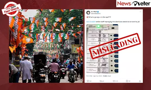 Fact Check: West Bengal Assembly polls–BJP’s button on EVM taped over? No, image from 2024 surfaces