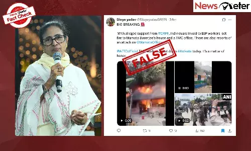 A video claiming to show West Bengal Chief Minister Mamata Banerjee’s house being burned down on counting day has gone viral.