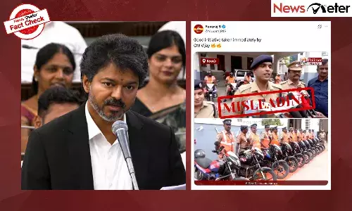 A video claiming to show new police patrolling bikes launched by TN Chief Minister Vijay after assuming office has gone viral.