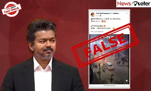 Fact Check: Crowd flees in fear of Tamil Nadu police after Vijay took charge as CM? No, video is from Jaipur
