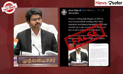 Fact Check: Vijay issued order on seating for visitors in govt offices? No, Stalin-era circular resurfaces Fact Check: Vijay issued order on seating for visitors in govt offices? No, Stalin-era circular resurfaces