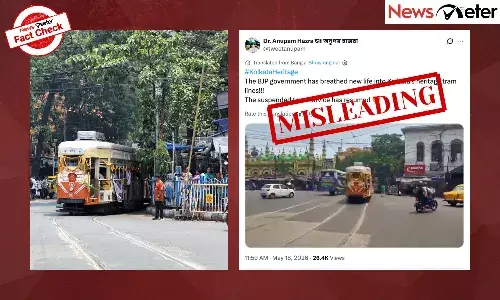 A video claiming to show the newly elected BJP government resuming tram services in Kolkata has gone viral. A video claiming to show the newly elected BJP government resuming tram services in Kolkata has gone viral.