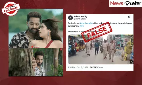 A video allegedly showing police arresting the editor of an AI-morphed video of the song ‘Chuttamalle’ is circulating on social media.