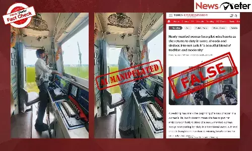 Fact Check: āNewlywed woman loco pilot returns to work in red chooda,ā say news websites; video is AI-manipulated Fact Check: āNewlywed woman loco pilot returns to work in red chooda,ā say news websites; video is AI-manipulated