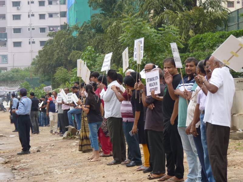 Prajay Megapolis flat owners protest