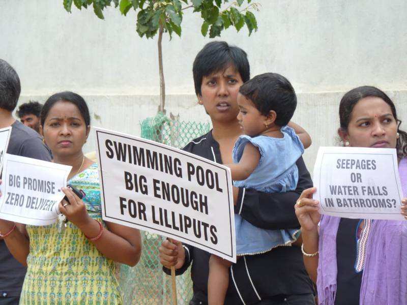 Prajay Megapolis flat owners protest 