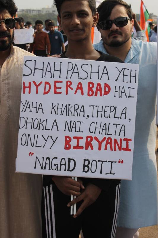 Hyderabad Million march slogans biryani amit shah